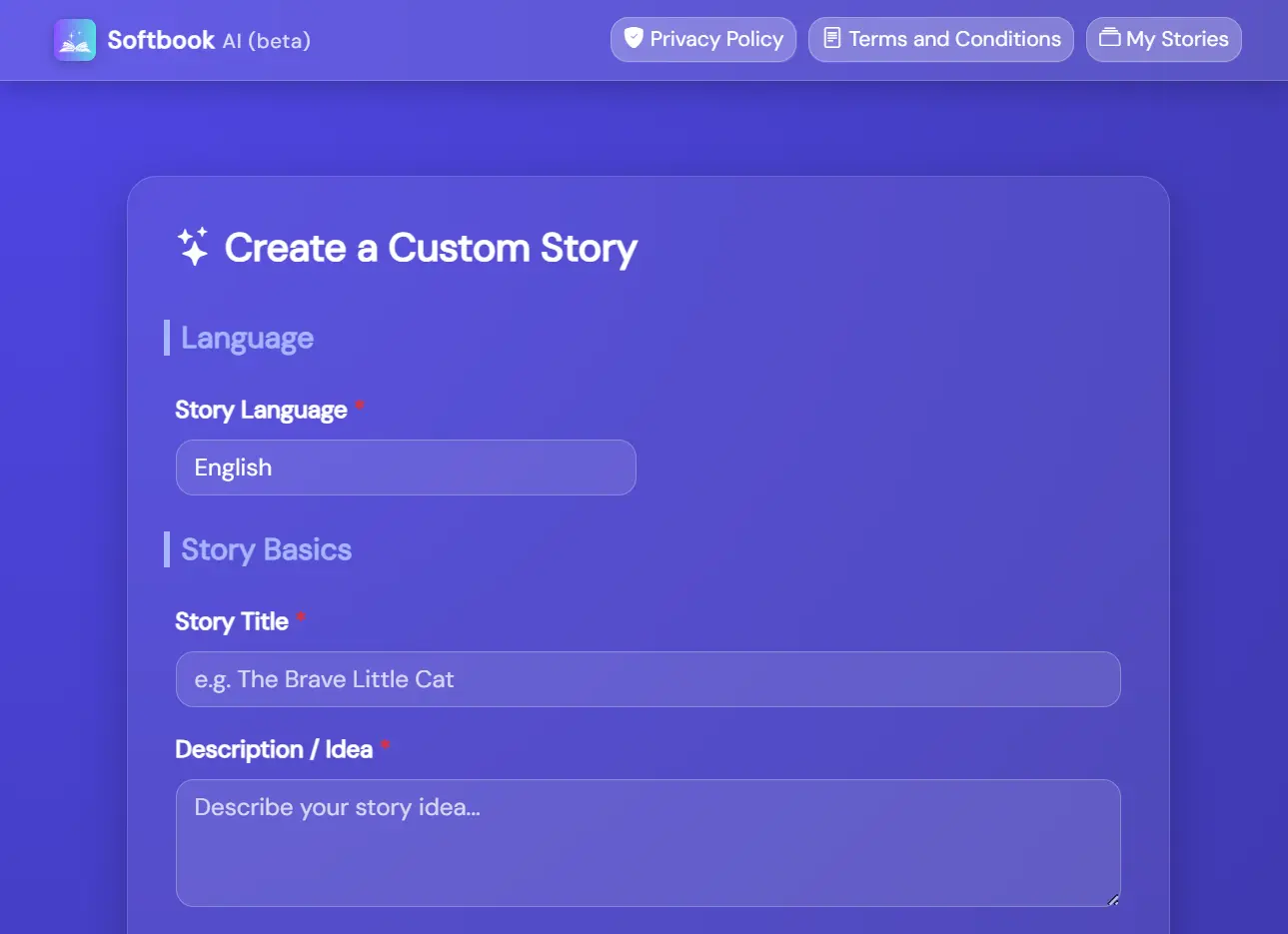 Finished AI storybook preview in Softbook AI